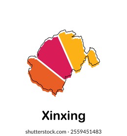 Map of Xinxing City Modern Simple Geometric, illustration vector design template