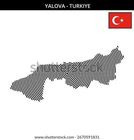 Map of Yalova displays notable circular patterns and flag