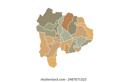 Map of Yamanashi for education,Travel worldwide, earth geography website layouts, background,study geography,work in graphics.Suitable for those interested in using illustrations Provinces in Japan