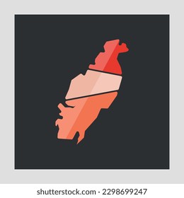 Mapa de yamdena ilustración diseño creativo