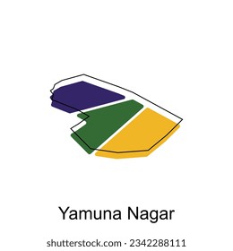 map of Yamuna Nagar colorful geometric modern outline, High detailed vector illustration vector Design Template, suitable for your company