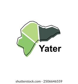 Map of Yater City Modern Simple Geometric with outline, illustration vector design template