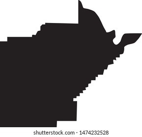 map of Yell in state of Arkansas
