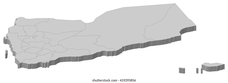 Map - Yemen - 3D-Illustration