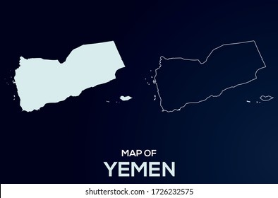Map of Yemen. Abstract design, vector illustration by using adobe illustrator. Yemen isolated map. Yemen Outline map. Editable Map design for anywhere uses.