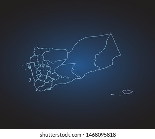 Map of Yemen - Abstract mash line and point scales on circuit dark background. symbol for your web site design map logo, app, ui,Travel. Vector illustration eps 10.