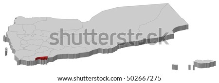 Map - Yemen, Adan - 3D-Illustration