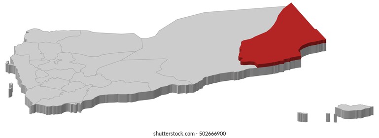 Map - Yemen, Al Mahrah - 3D-Illustration