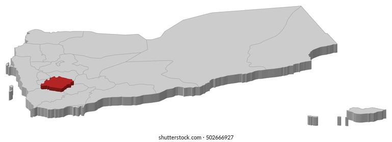 Map - Yemen, Ibb - 3D-Illustration