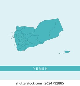 Karte des isolierten Vektors von Jemen - Ideal für Websites, Infografiken, Reisen, Berichte und globale Projekte