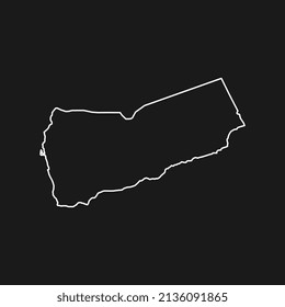 Map of Yemen on Black Background
