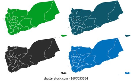 map of yemen. original map.variety of colors on white background. Vector illustration eps 10.