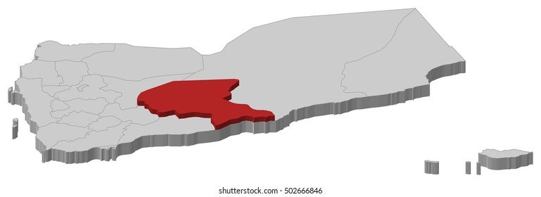 Map - Yemen, Shabwah - 3D-Illustration