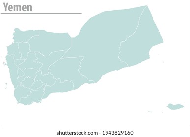 Mapa de Yemen , ilustración vectorial sobre fondo transparente.