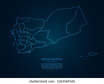 Map of yemen,Abstract mash line and point scales on dark background for your web site design map logo, app, ui,Travel. Vector illustration eps 10.