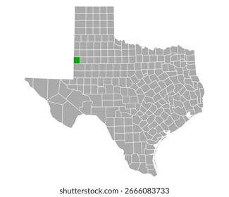 Map of Yoakum in Texas on white