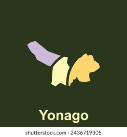 map of Yonago logo design concept illustration idea style flat vector design. isolated on white background