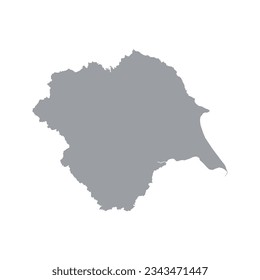 The map of the Yorkshire county isolated on white background. Vector illustration