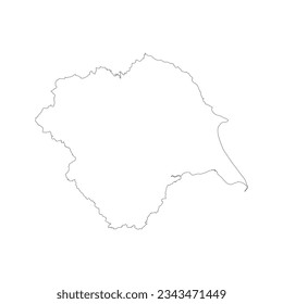 The map of the Yorkshire county isolated on white background. Vector illustration