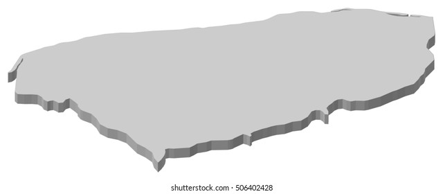 Map - Yucatan (Mexico) - 3D-Illustration