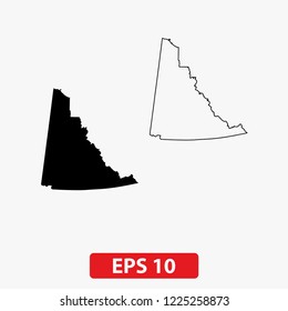 Map of Yukon, Canada. Vector