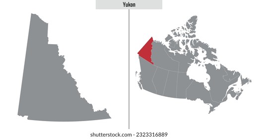 mapa de la provincia de Yukón en Canadá y ubicación en el mapa canadiense