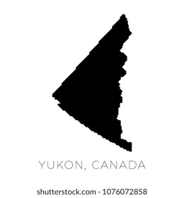 map of yukon territory in canada with lined borders and rounded corners on white background