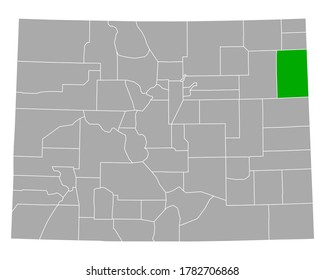 Map of Yuma in Colorado on white