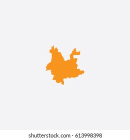 Map of Yunnan Vector Illustration

