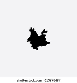 Map of Yunnan Vector Illustration
