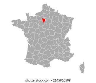 Map Of Yvelines In France On White