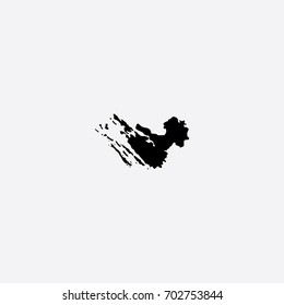 Map of Zadar County - Croatia Vector Illustration Silhouette Design