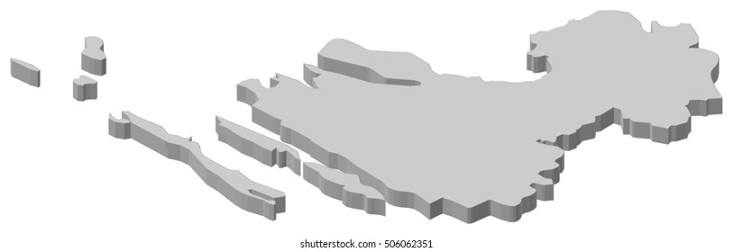 Map - Zadar (Croatia) - 3D-Illustration