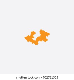 Map of Zagreb County - Croatia Vector Illustration Silhouette Design