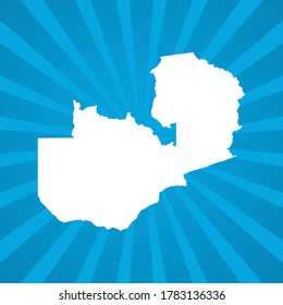 Map of Zambia blue comic pop art vector.