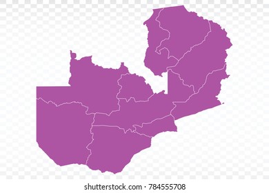 Map- Map- Zambia map. Each city and border has separately. Vector illustration eps 10.