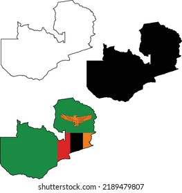 Map Zambia Flag Outline Map Zambia Stock Vector (Royalty Free ...