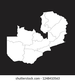 Map of Zambia - High detailed on black background. Abstract design vector illustration eps 10.