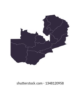 Map of Zambia - High detailed on white background. Abstract design vector illustration eps 10. 