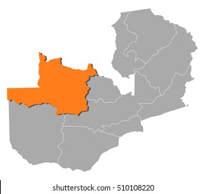 Map - Zambia, North-Western