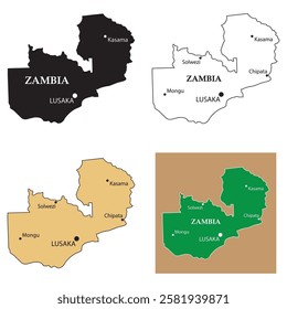 map of zambia region vector illustration design
