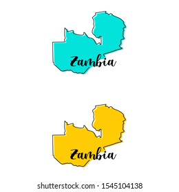 Map of Zambia Vector Design Template.