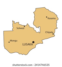 Map of zambia vector illustration design