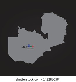 map of Zambia.Vector illustration eps 10.