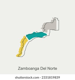 Map of Zamboanga Del Norte geometric design, World Map International vector template with outline graphic sketch style isolated on white background