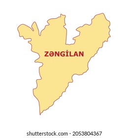 Map of Zangilan - Karabakh - Azerbaijan region Map Graphic Element Illustration Template Design.

