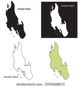 map of zanzibar island area vector illustration symbol design