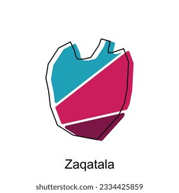 map of Zaqatala vector design template, national borders and important cities illustration on white background