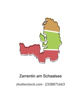 Map of Zarrentin Am Schaalsee colorful design, World Map International vector template with outline graphic sketch style on white background