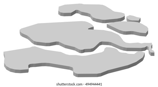 Map - Zealand (Netherlands) - 3D-Illustration